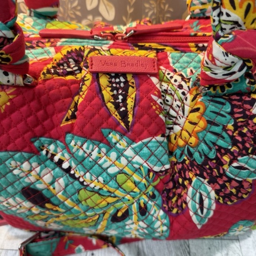 Vera Bradley satchel Hadley‎ bag in Rumba medium size Pink floral Purse - Picture 3 of 15